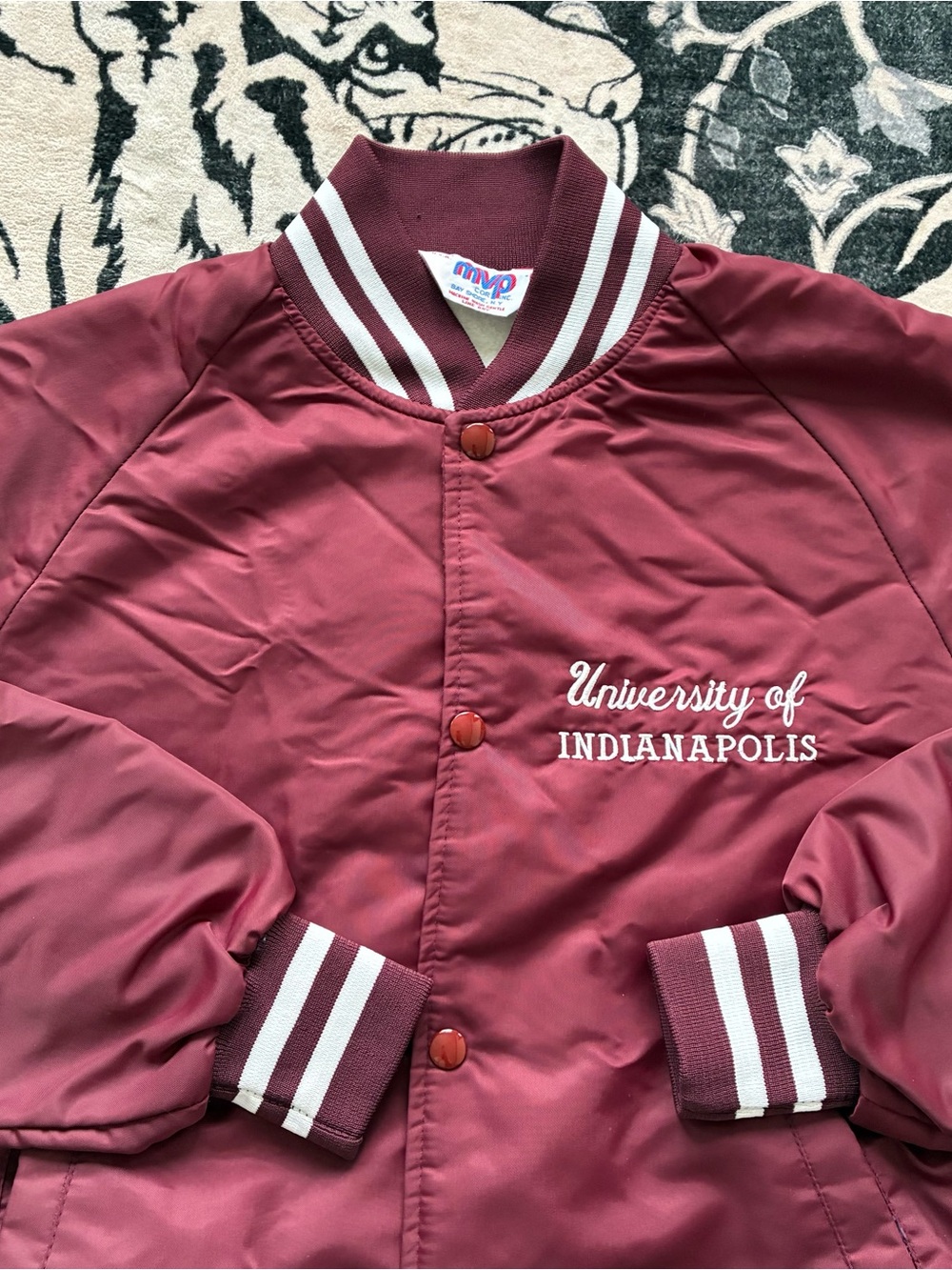 018 - VINTAGE 80s UNIVERSITY OF INDIANA HOOSIERS BOMBER JACKET